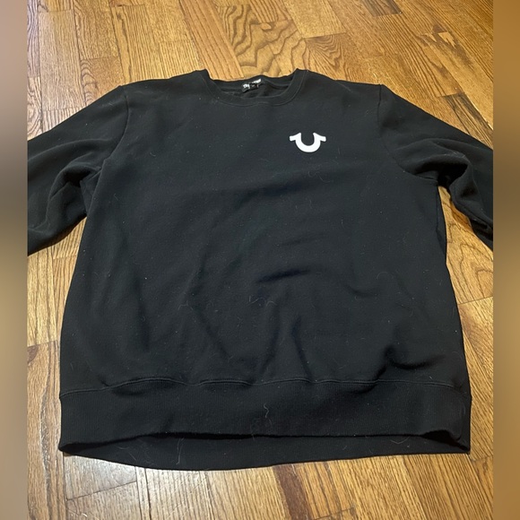 True Religion Brand Pullover Long Sleeve black crewneck sweatshirt sz XL - Picture 1 of 8